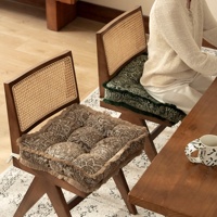 Coussin de siège vintage en jacquard Paisley, coussin de chaise rétro en chenille pour décoration de mariage et de fête, coussin de sol doux avec sangle de soutien
