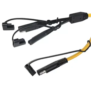 SAE 2 Pin Quick Connector Disconnect Plug 2X SAE Y Splitter Extension Cable for RV Motor Solar Panel