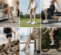 Chaussettes de compression sportives tricotées pour hommes et femmes, idéales pour la course à pied, le marathon, les varices et le cyclisme (vente en gros)