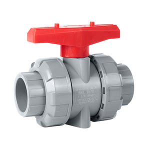 Vanne à boisseau sphérique double union en CPVC 1 1/4 po, manuelle, pour applications industrielles, chimiques, et conduites d'eau, haute température, qualité alimentaire - Product Image 1