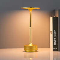 Lampe de Table Sans Fil LED en Métal Électroplaqué, Moderne, Rechargeable, Tactile, à Luminosité Variable, pour Chevet, Vente en Gros d'Usine