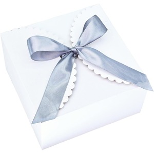<b>White</b> ribbon cover and satin ribbon <b>gift</b> <b>box</b>, customizable according to needs - Product Image 1