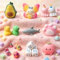 Jouets géants à presser en TPR et PU, en forme de crocodile, licorne, grenouille, requin, canard, griffe, myrtille, avocat, pour la décompression, simulation d'aliments et d'animaux
