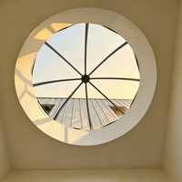 Véranda en verre sphérique autoportante en aluminium, serre en verre ronde, maison en verre pour terrasse sur le toit