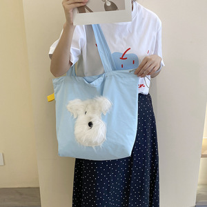 सुंदर बड़ी क्षमता पॉलिएस्टर टोटे कंधे की थैली महिलाओं के लिए बहुमुखी कलात्मक कढ़ाई वाली आलसी शैली फैशनेबल बैग - Product Image 5