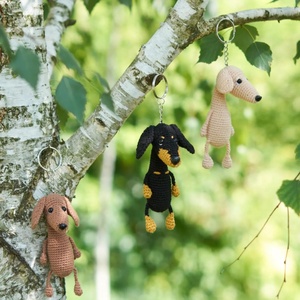 LLavero de juguete de animal encantador de peluche hecho a mano, <span class=keywords><strong>cachorro</strong></span> de ganchillo personalizado, Amigurumi, perro <span class=keywords><strong>salchicha</strong></span>, muñeco de perro <span class=keywords><strong>salchicha</strong></span> de ganchillo para regalo de bebé - Product Image 2
