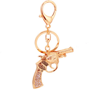 Portachiavi di Lusso a Forma di Pistola 3D in Lega di Zinco Placcata <span class=keywords><strong>Oro</strong></span> con Cristalli e Strass, Accessorio Moda Uomo - Product Image 6