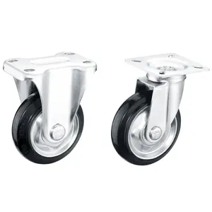SS japanese casters solid rubber caster wheels black castor 4 5 6 8 inch options