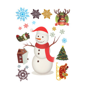 Autocollants de Noël pour fenêtres, film adhésif statique amovible, décoration de vacances pour les portes et les fenêtres des magasins - Product Image 4