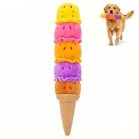 Jouet couineur pour chien en peluche en forme de cornets de glace empilés, long jouet interactif à tirer