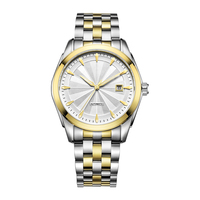 Montre mécanique automatique de luxe haut de gamme pour homme, bracelet en acier inoxydable, verre, design moderne, aiguilles lumineuses, date