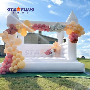 Maison gonflable commerciale blanche unique de rebond avec le <span class=keywords><strong>château</strong></span> plein d'entrain enfermé par enfant en bas âge blanc de maison de rebond de doubles glissières - Product Image 5