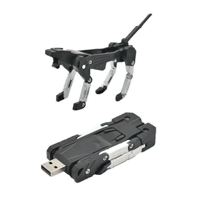 High Quality Custom Plastic Robot Dog USB Disk USB Flash Drive Robot Dog Shape Pendrives for Promotion Gift