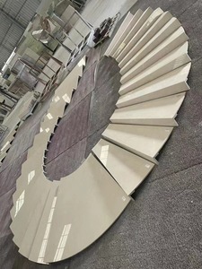 Escaleras de Caracol de mármol beige <span class=keywords><strong>Shanna</strong></span> para escaleras de mármol de entrada de hotel de Casa Real de lujo - Product Image 5