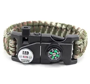 2024 nuovo Design da campeggio escursionismo sopravvivenza paracord compass bracciale sopravvivenza bracciale da uomo