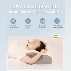 Almohada en Forma de Mariposa con Cuernos de Vaca, Ergonómica 4D de Espuma Viscoelástica, Protección Cervical, Desmontable y Lavable, para Todas las Estaciones - Product Image 5