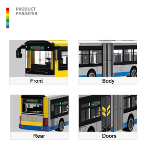 Wange 4973 Ensemble de blocs de construction Autobus interurbain, modèle de briques à assembler, <span class=keywords><strong>jouet</strong></span> éducatif personnalisé pour enfants, voiture à assembler, cadeau, vente en gros - Product Image 4