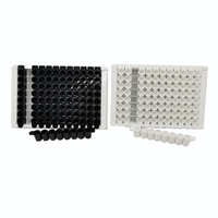 Paquet individuel stérile gamma à haute reliure jetable à fond plat blanc et noir 96 plaques Elisa détachables bien