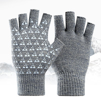 Gants de cyclisme mi-doigts en coton/élasthanne, longueur poignet, pour hommes et femmes, style couple, automne/hiver, tricotés, avec bouts des doigts exposés pour la chaleur