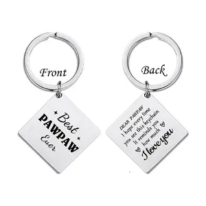 Ywganggu Exquisite Family Guy Keychains Square double-sided Inspirational Commemorative Holiday Gift Metal Fancy Key Chains