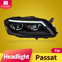 Ensemble de phares pour Volkswagen Passat 2011-2015, DRL, clignotants séquentiels, double LED, lentille de feux de route