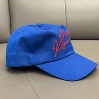 Casquette de baseball non structurée à 5 panneaux en sergé de coton, visière incurvée, profil bas, style vintage, snapback, personnalisable avec broderie de logo (ODM/OEM)