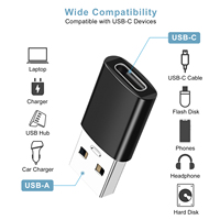 Adaptateur OTG USB 3.1 10 Gbps, convertisseur USB Type C femelle, alliage de zinc, 20 W 3 A 60 W, charge rapide pour téléphone portable