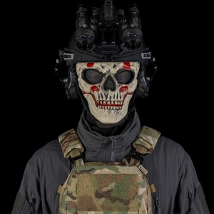 Wosport mềm Halloween mặt nạ bên đáng sợ Mặt nạ săn bắn phụ kiện thoáng khí lỗ tròn cá tuyết mũ - Product Image 1