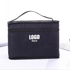 Hoge Kwaliteit Draagbare Sharpie Pen Bag Grote Capaciteit 80 Pennen Eenvoudig Ontwerp Voor Alle Doeleinden Oxford Stof Potlood Etui Jongens