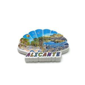Personalizado España <span class=keywords><strong>Alicante</strong></span> ciudad creativa paisaje forma de concha imán magnético para refrigerador recuerdo turístico decoraciones para el hogar - Product Image 5
