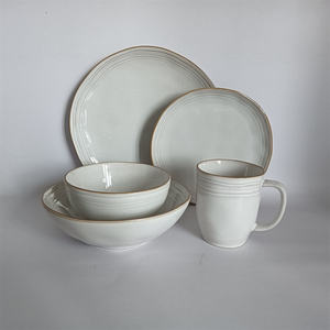 <span class=keywords><strong>Vaisselle</strong></span> en céramique écologique D27.5cm Blanc Ventoux, motifs paysagers portables, MOQ 10 pièces, <span class=keywords><strong>Vaisselle</strong></span> en grès réactif - Product Image 1