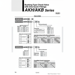 Clapet anti-retour AKH10-00 pneumatique SMC - Product Image 1