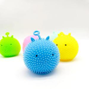 Hot Sale TPR Luminous Cuties Stress Relief Puffer Flashing Bouncy Spiky <b>Ball</b> <b>Squeeze</b> Decompression Toys for Kids Boys and Girls - Product Image 1