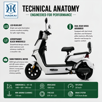 Scooter électrique 48V 500W, sportif et agile, 35 km/h, pour la ville, les trajets quotidiens, E-Moped, pour les adultes