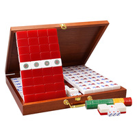 Tuiles de Mahjong Sacrées en Acrylique de Qualité Supérieure - Jeu de Mahjong Grand et Moyen Format avec Marquage Manuel, Boîte en Bois pour Usage Domestique