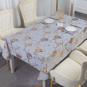 Boen thả vàng dập nổi PVC Khăn trải bàn cuộn hoa in hình chữ nhật cho đám cưới nhà hoặc bên bao gồm vật liệu nhựa - Product Image 2