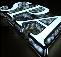 لافتة بضوء led يعلق على الحائط للاستخدام خارج المنزل من الفولاذ المقاوم للصدأ للاستخدام في المطاعم