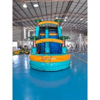 Toboggan aquatique gonflable personnalisé en PVC avec rail simple et piscine pour la location avec souffleur – Installation facile, idéal pour les fêtes estivales
