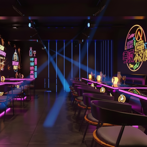 Ensembles de meubles de bar lumineux modernes personnalisables chaise de table de boîte de nuit pour tavernes restaurants musicaux - Product Image 1