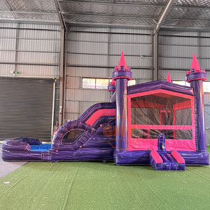 Château gonflable commercial d'usine avec toboggan, château gonflable avec toboggan aquatique à <span class=keywords><strong>vendre</strong></span> - Product Image 1