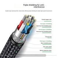 Kabel Ekstensi USB 3.0 Male-to-Female dengan Selubung Jala, Konduktor Tembaga untuk Mouse dan Keyboard Komputer; Kabel Data Kecepatan Tinggi
