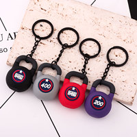 Accessoires de mode pour sacs : Porte-clés en PVC souple et métal, pendentif mini haltère, haltère, kettlebell, breloque pour sac de sport
