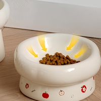 Gamelle surélevée en céramique pour animaux de compagnie, antidérapante, pour chat et chien, avec inclinaison ergonomique, six pétales, étanche IPX5