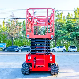 Plate-forme de travail de type Hengwang 200kg 320kg 450kg mobile avec 10m 12m 14m levage plate-forme élévatrice électrique à roues sur chenilles