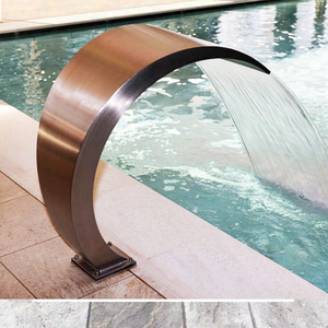 Forma De Luna Piscina de acero inoxidable Hoja de agua Ducha de impacto Spa Jet Piscina <span class=keywords><strong>Cascada</strong></span> - Product Image 2