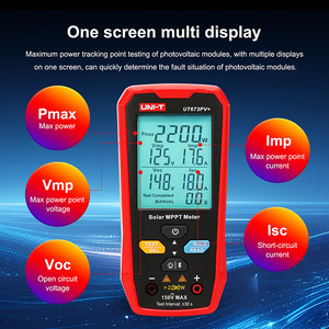 Medidor MPPT UNI-T UT673PV+ 5-1800W, Probador de Paneles Solares, Voltaje de Circuito Abierto, Corriente de Cortocircuito, Prueba de Panel Fotovoltaico L40 - Product Image 2
