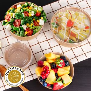 带圆顶盖的一次性水果沙拉容器，带盖的沙拉搅拌碗 - Product Image 3