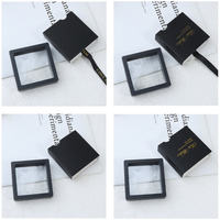 Boîte cadeau de bijoux de bague de collier de film PE noir de logo personnalisé promotionnel