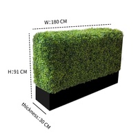 Panneau de feuillage vert en plastique anti-UV, mur végétal artificiel, clôture d'intimité, haie de buis avec jardinière noire