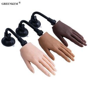 Main réaliste en Silicone, outil d'entraînement pour les <span class=keywords><strong>ongles</strong></span>, réglage du doigt, avec support, main de pratique - Product Image 4